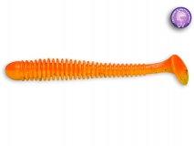 Силиконовая приманка Crazy Fish Vibro Worm 3,4" Floating, col.15D (Fire Orange), (5 шт.)