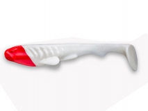 Силиконовая приманка Crazy Fish Tough 5", col.59RH (White/Red Head), (5 шт.)