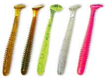 Силиконовая приманка Crazy Fish Vibro Worm 3", (Mix #59), (5 шт.)