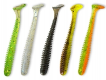 Силиконовая приманка Crazy Fish Vibro Worm 3,4", (Mix #57), (5 шт.)