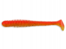 Силиконовая приманка Crazy Fish Vibro Worm 3,4", col.15D (Fire Orange), (5 шт.)