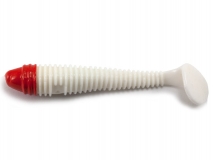 Силиконовая приманка Crazy Fish Vibro Fat 3,2", col.59RH (White/Red Hat), (5 шт.)