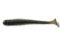 Силиконовая приманка Crazy Fish Vibro Worm 4", col.42 (Green Pumpkin Blue), (5 шт.)
