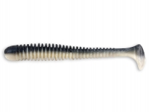 Силиконовая приманка Crazy Fish Vibro Worm 4", col.17D (Black Fish), (5 шт.)