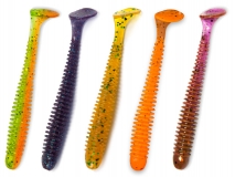 Силиконовая приманка Crazy Fish Vibro Worm 4", (Mix #121), (5 шт.)