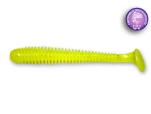 Силиконовая приманка Crazy Fish Vibro Worm 3", col.6 (Chartreuse), (5 шт.)