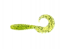 Силиконовая приманка FishUp Fancy Grub 2,5" - col.055 (Chartreuse/Black), (10 шт.)