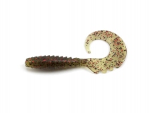 Силиконовая приманка FishUp Fancy Grub 2" - col.045 (Green Pumpkin/Red & Black), (10 шт.)