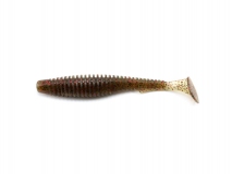 Силиконовая приманка FishUp U-Shad 4" - col.045 (Green Pumpkin/Red & Black), (8 шт.)