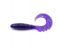Силиконовая приманка FishUp Fancy Grub 2" - col.060 (Dark Violet/Peacock & Silver), (10 шт.)