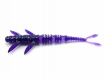 Силиконовая приманка FishUp Flit 4" - col.060 (Dark Violet/Peacock & Silver), (7 шт.)