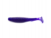 Силиконовая приманка FishUp U-Shad 4" - col.060 (Dark Violet/Peacock & Silver), (8 шт.)