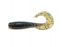 Силиконовая приманка FishUp Mighty Grub 3,5" - col.017 (Motor Oil Pepper), (7 шт.)