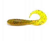 Силиконовая приманка FishUp Mighty Grub 3,5" - col.036 (Caramel/Green & Black), (7 шт.)