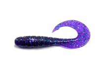 Силиконовая приманка FishUp Mighty Grub 3,5" - col.060 (Dark Violet/Peacock & Silver), (7 шт.)