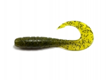 Силиконовая приманка FishUp Mighty Grub 3,5" - col.074 (Green Pumpkin Seed), (7 шт.)