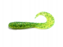 Силиконовая приманка FishUp Mighty Grub 4,5" - col.026 (Flo Chartreuse/Green), (4 шт.)