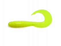 Силиконовая приманка FishUp Mighty Grub 4,5" - col.046 (Lemon), (4 шт.)
