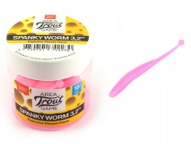 Силиконовая приманка Lucky John Spanky Worm 3,2" - col.F05 (Super Pink), (10 шт.)