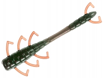 Силиконовая приманка Toirtap Личинка репейника 1,8" - col.04 (Машинное масло зелень), (10 шт.)