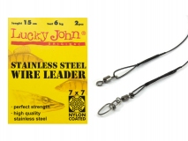 Поводки стальные Lucky John SSW 7x7 с вертлюгом и застежкой (2 шт.)
